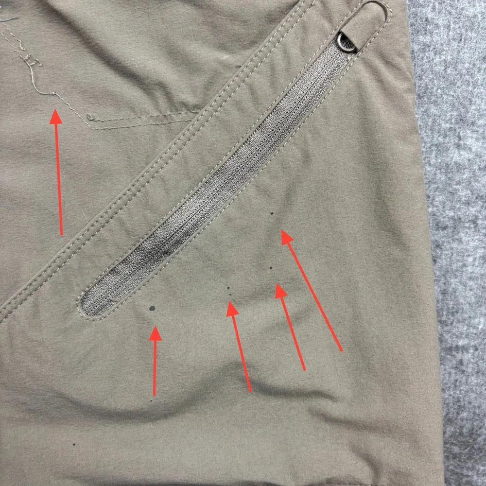 North Face Convertible Pants Men 32 Olive Green Zip‎ Off Hiking Outdoor READ